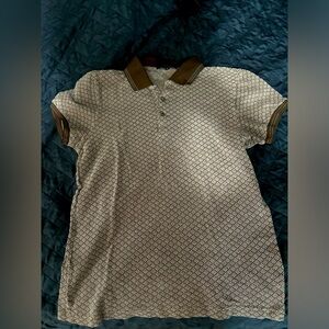 Gucci White and Brown Polo Shirt